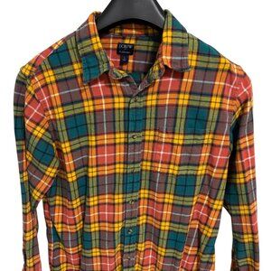 J. Crew Flannel Plaid Shirt Mens Size Large Button Up Long Sleeve